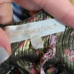 Love Shack Fancy Black And Gold Metallic Mercy Mini Dress in Midnight Vine Photo 8