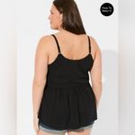 Torrid Black Button Front Peplum Cami Tank Top Plus Size 3X Photo 2
