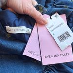 Avec Les Filles Dress Drop Waist Sweetheart Embroidered Denim NWT Size 8 Photo 8