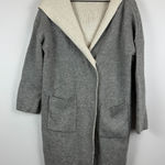 BLANK NYC  Cardigan Womens Medium Heather Gray Wool Blend Knit Long Sleeve Hooded Photo 0