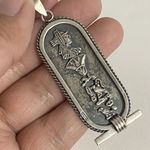 Oxidized Solid 800 Silver Egyptian Cartouche Isis Tut Nefertiti Cleopatra Ramses Photo 0