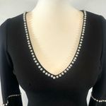 Lulus  long bell sleeve black dress with pearl details size XS Photo 5