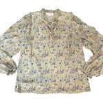 THML  Floral Lightweight Long Sleeve Blouse Sz S Photo 0