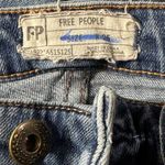 Free People SZ W25 Skinny Jeans Frayed Slit Hem Low-Rise Stretch Kentucky Blue Photo 8