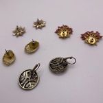 Lot Of 4 Pretty Pierced Costume Earrings Some Rhinestone One Pink Flower Pair Photo 9