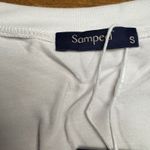 Sampel White V Neck Pocket T Shirt Dress Womens Size S Basic Tunic Photo 3