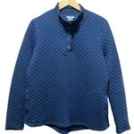 Duluth Trading Company Quilted Snap Pullover in Navy Blue Size Medium Photo 0