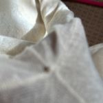 Max Mara  open front cardigan ivory ribbed drape front Medium flax linen Photo 8