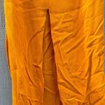 Reformation Mustard gold yellow midi dress by  with wide straps and front slit Photo 3