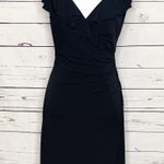 White House | Black Market WHBM Ruffled V Neck Sleeveless Dress Size 4 Photo 3