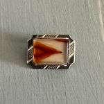 Truly Fantastic Vintage Little Brooch Pin W Agate I Believe Center Multiple Photo 3