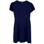 Draper James  Size Small Short Sleeve Dress Blue Zip Up Rear A Line Knee Length Photo 1