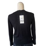 NWT Zara Black Knit Cardigan with Gold Buttons Photo 3
