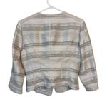 White House | Black Market  Stripe Short Moto Blazer Jacket 3/4 Sleeve Beige Size 6 Photo 1