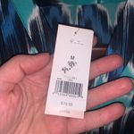 Banana Republic Petite Blue Ikat Riviera Blouse Bold Blue PM Medium Dress Shirt Photo 2