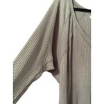 We The Free Gray Waffle Knit V Neck Long Sleeve Oversized Top Size S Photo 2