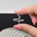 Minimalist Snake Wrap Ring Silver Photo 1
