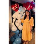 LOUNA Orange Square Neckline Puff Sleeves Chic Flowy Midi Dress size Medium Photo 11