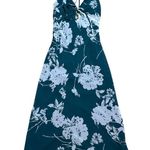 Lulus Lulu’s Flirtatious Essence Emerald Green Floral Lace Up Midi Dress US XS Photo 1