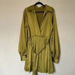 House Of CB  'Allegra' Chartreuse Pleated Shirt Dress NWOT size XL Tall‎ Photo 9