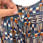 Isabel Marant  Etoile Blue Orange White Geometric Tank Button Jumpsuit sz 36 / 6 Photo 13