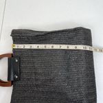 Most Wanted MW Crossbody Bag Woven Style Wood Handle Bag Adjustable Strap Black Photo 12