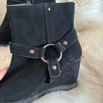 Solesenseability Black Suede Ankle Wedge Boots Size 9 Photo 7