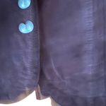 Live a Little Suede Chocolate Brown Leather Button Front Jacket Size M Photo 3