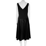 ABS Allen Schwartz Vintage 90s ABS Black Midi Cocktail Dress Beaded. M/L. Party Retro Prom Deep V Photo 5