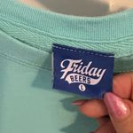 Weekend Living Almost Friday Teal Sweatshirt Size Large Green Photo 2