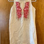 Anthropologie Champagne & Strawberry Embroidered Sleeveless Dress Size Medium Photo 0