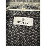 Stüssy Stussy Wool Blend Cardigan Women's Small Open Wrap Collared Gray Black Ombre Photo 5