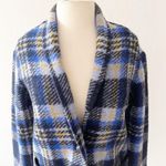 Aritzia Wilfred Free Off-Duty Neelam Wool Blend Jacket Blue Black Plaid | XXS Photo 2
