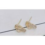 Luxury Zircon Gold plated Stud Earrings Gold Photo 7