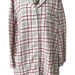 Boll & Branch Women’s Red White Flannel Night Shirt Organic Cotton Size Small Photo 0