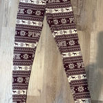 PINK - Victoria's Secret Victoria’s Secret Pink Burgundy/Wine Fair Isle Print Thermal Sleep Pajama SZ S Photo 0