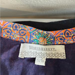 World Market Embroidered Notch Neck Boho Peasant Long Sleeve Midi Dress Floral Photo 5