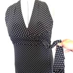 Melanie Lyne Y2K Polka Dot Babydoll Halter Dress Sz 16 Black Rockabilly Retro Photo 1