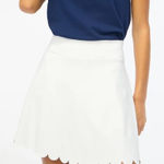 J.Crew Elegant White Scalloped Hem Skort Size M NEW Photo 0