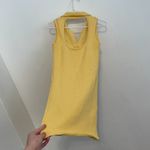 ZARA  Perforated Chenille Collared Polo Mini Dress Yellow Sleeveless Knit Bodycon Photo 17