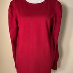 Anne Klein Tuck Shoulder Cotton & Cashmere Crewneck Sweater In Titan Red S Photo 0