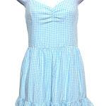 Hollister  Blue White Gingham Dress M Tiered Ruffle Prairie Milkmaid Cottagecore Photo 0