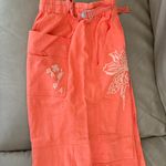 Anthropologie Pilcro Embroidered Beach Linen Cargo Pants Photo 8