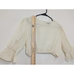 We Wore What Women’s Cropped Poplin Top Ivory Puff Bell Sleeves Size Medium NWOT Photo 8