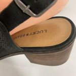 Lucky Brand  Women's 8M Lideton Black Perforated Leather Slingback Sandals Shoes Photo 7