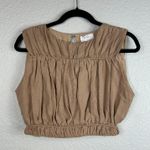 Girl and the Sun Women's Colette Top Crop Brown Opening Back Size L Size L Photo 0