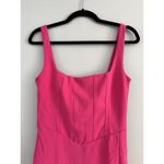 Lulus Lulu’s Social Sensation Hot Pink Square Neck Mini Bodycon Dress Size XS Party Photo 2