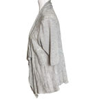 Eileen Fisher Medium Cardigan Knit Italian Yarn Merino Wool Grey Waterfall 3/4 Photo 2