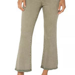 Liverpool Jeans Company Liverpool Los Angeles Hannah High Rise Cropped Flare Leg Jeans NEW Olive Green Photo 0