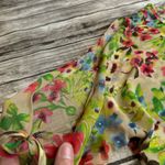 Old Navy Women's Floral Open Arm Cropped Blouse XS Extra Small Multicolor Sheer Photo 6